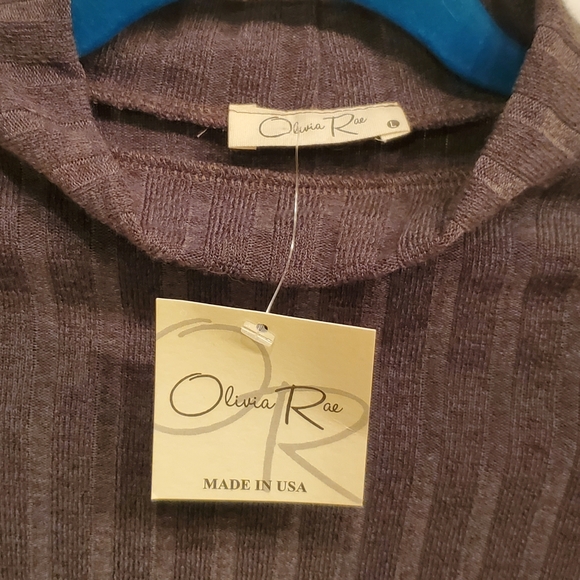 Women's/Juniors dark green ribbed sweater - Picture 4 of 8